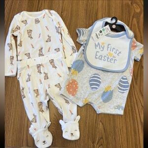 Carter’s My First Easter 0-3 Month Baby Boy 2 Outfit Bundle Easter Bunny